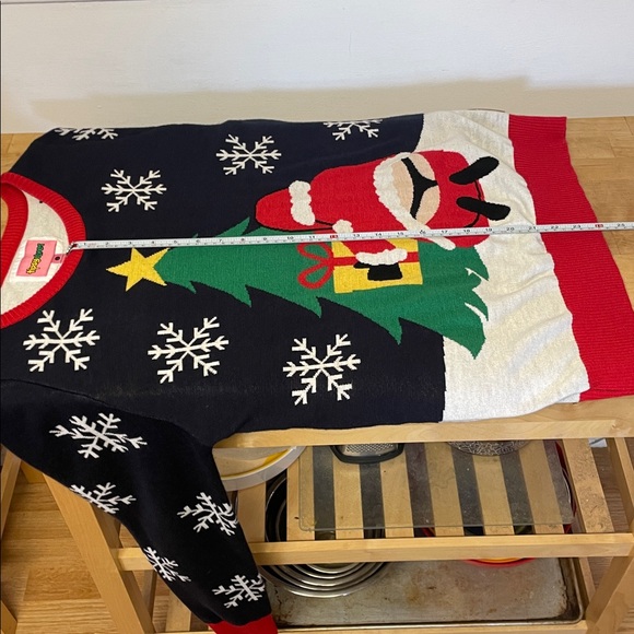 Tipsy Elves Funny Naughty Ugly Christmas Sweater Cheeky Santa unisex mens size L - Picture 12 of 13
